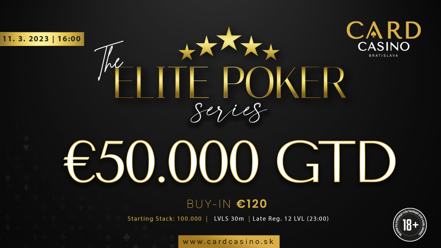 Overnight stays in Carde. Seven days, seven tournaments with almost €100,000 GTD!