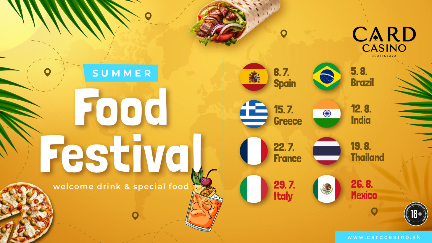 Summer full of flavours with the Food Festival. Eight weeks, eight gastronomic experiences
