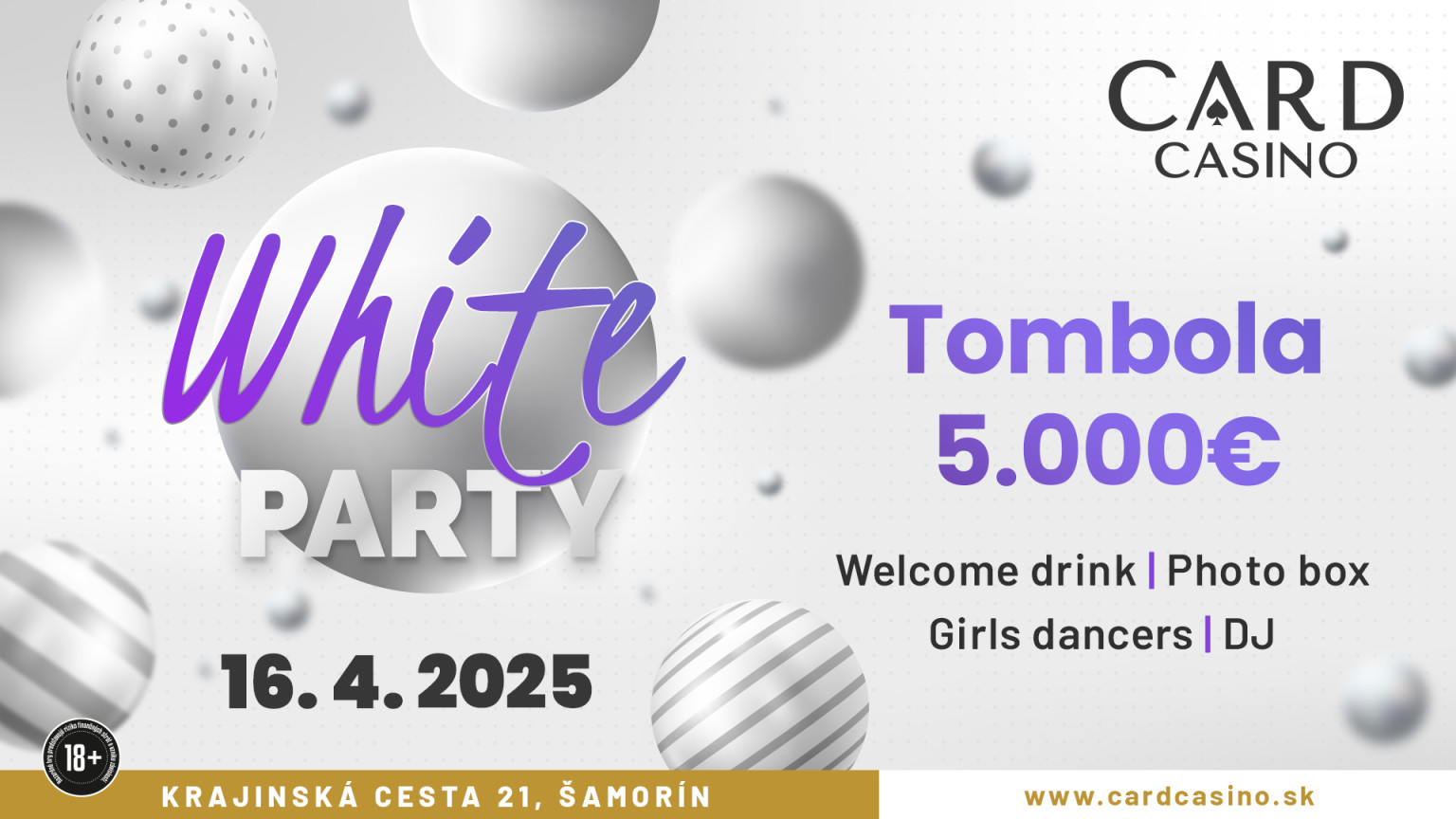 Apríl bude v znamení White párty. Večierok s bohatou tombolou