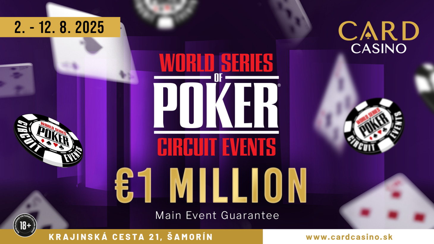 Das Pokerevent des Jahres! WSOP Circuit 1.000.000€ GTD-Turnier findet im August in Card Casino