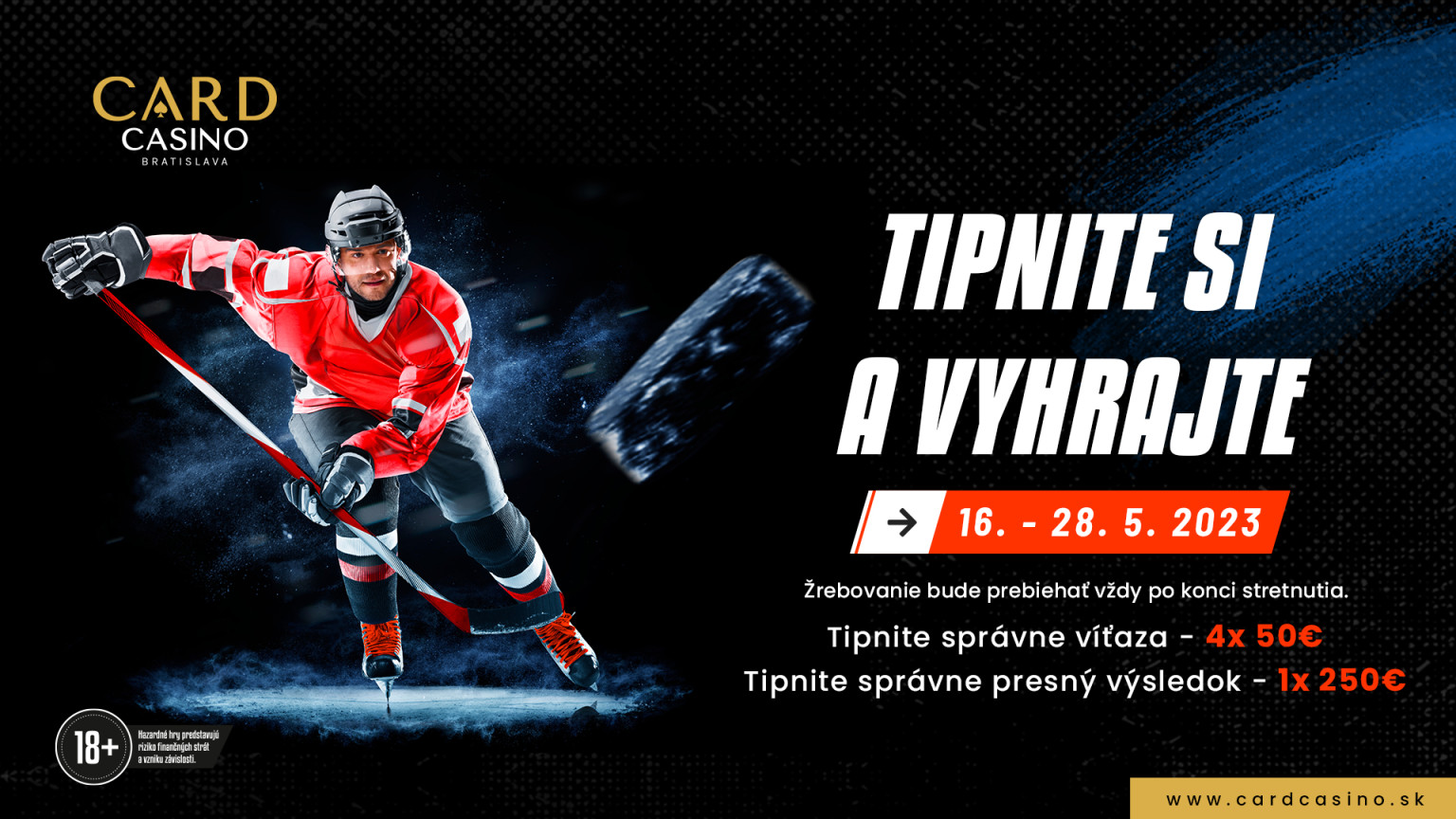 Enjoy the World Cup of Hockey at Card Casino Bratislava and win daily