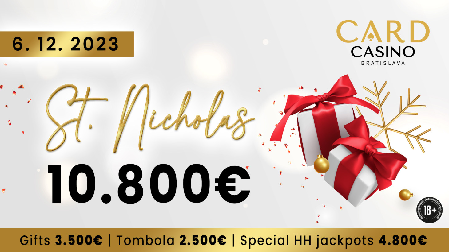 Reicher Nikolaus in Card Casino. Machen Sie sich bereit für eine Tombola und großzügige Preispakete