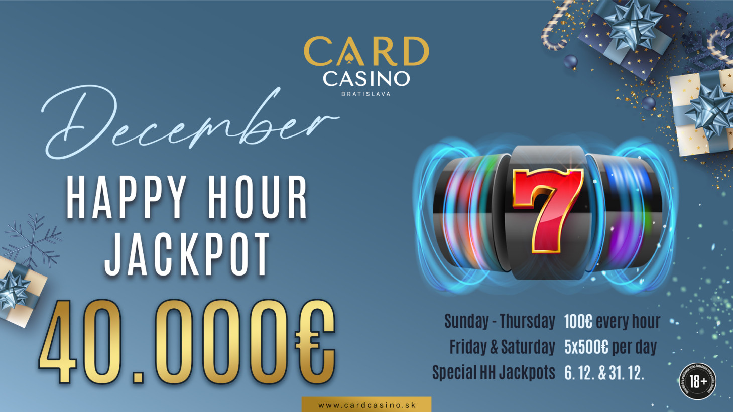 Tolle Preise im Dezember! Lösen Sie sie mit Happy Hour Jackpot ein