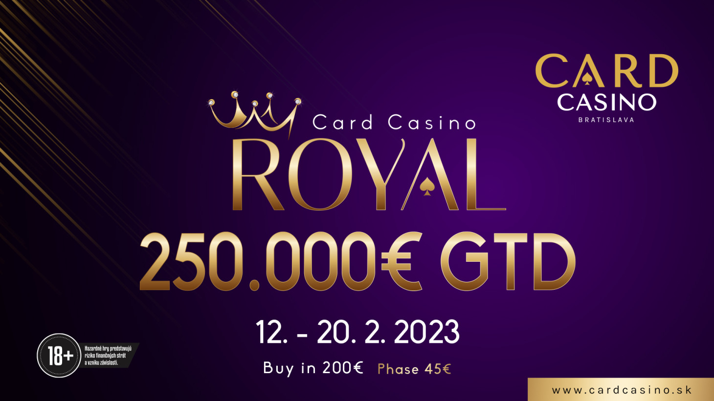 The Royal will once again fill the poker tables. In February, €250,000 GTD will be up for grabs!