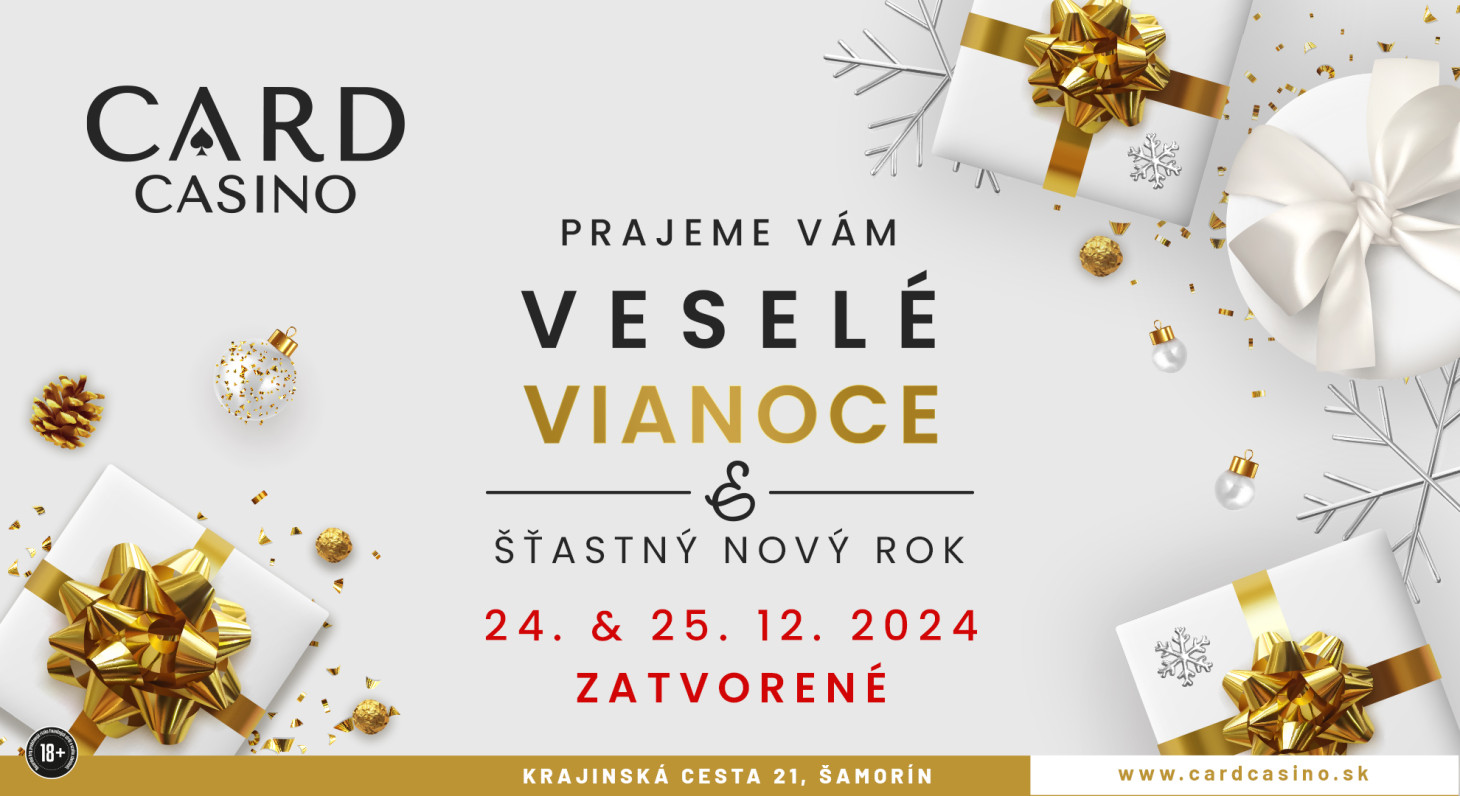 We will enjoy Christmas with loved ones. What's on the Card Casino schedule during the holidays?