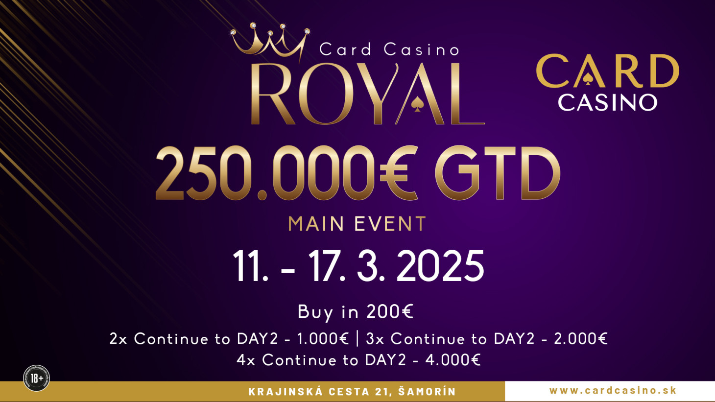 It's another ROYAL in March with the €250,000 GTD Main Event