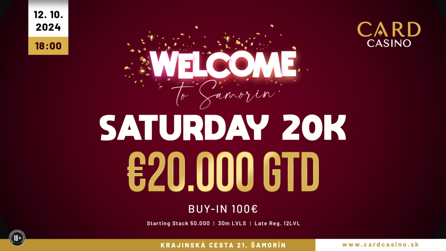 Welcome to Šamorín. First poker schedule in the new Card