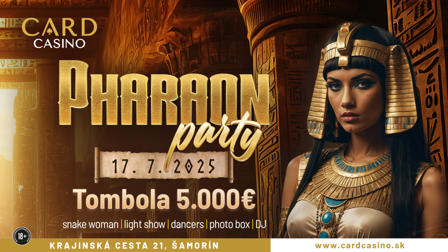 Zabávajte sa ako starovekí Egypťania na jedinečnej Pharaon party