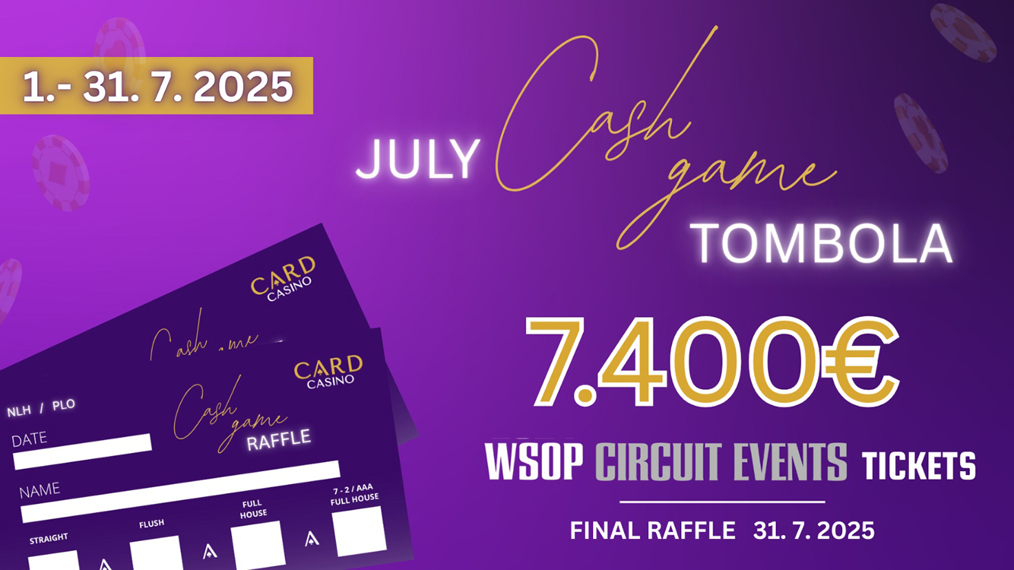 Cash game in Card Casino bringt Belohnungen. Wir spielen um WSOP-Tickets